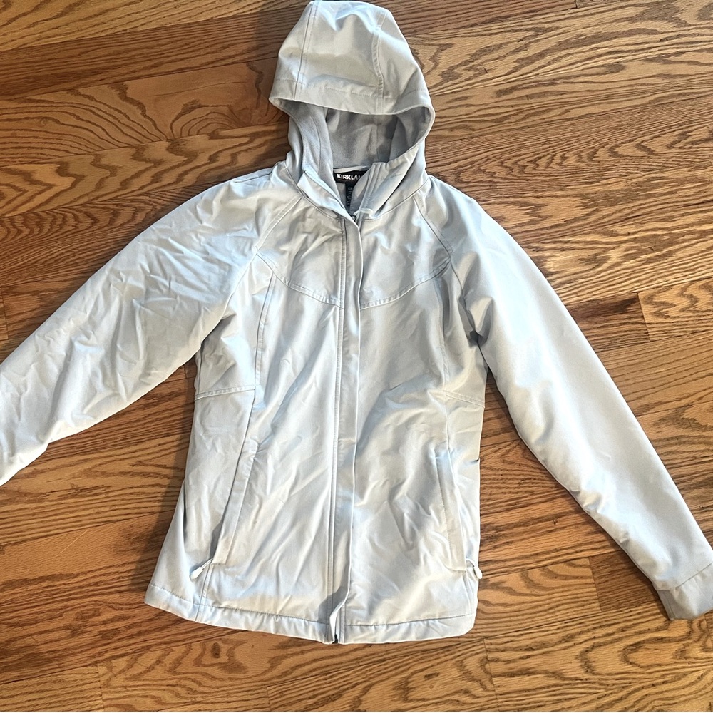 Light blue Kirkland jacket.